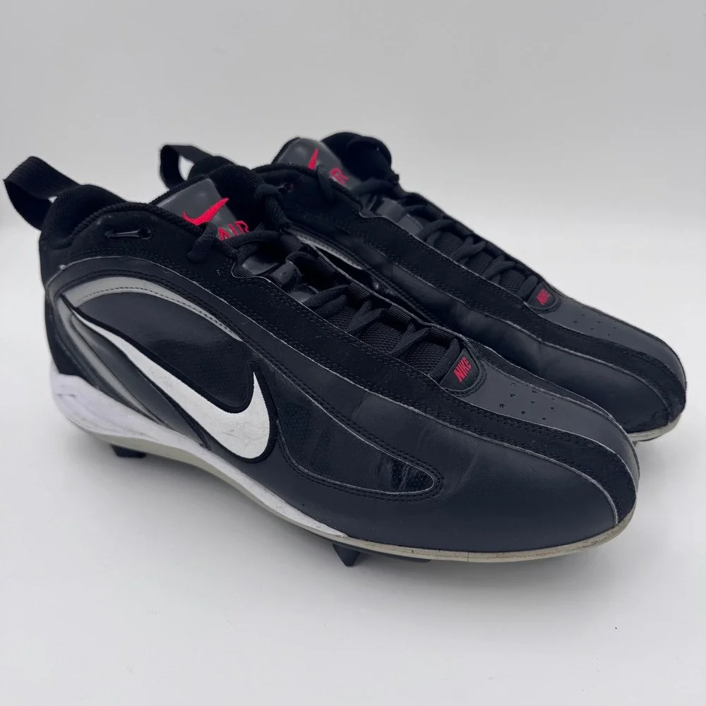 Nike Air Strobe Baseball Cleats Mens 11.5 Black White Red Spikes 313203-011 2006